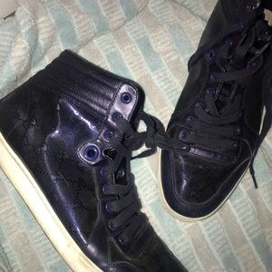 gucci navy blue shoes